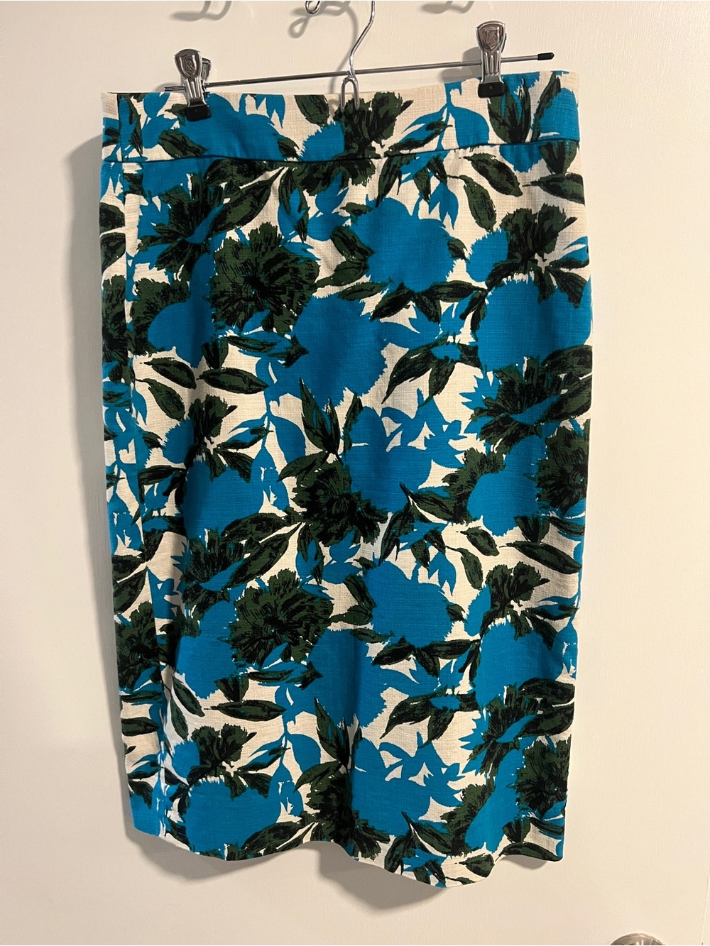 TALL J. Crew Teal Floral No. 2 Pencil Skirt
